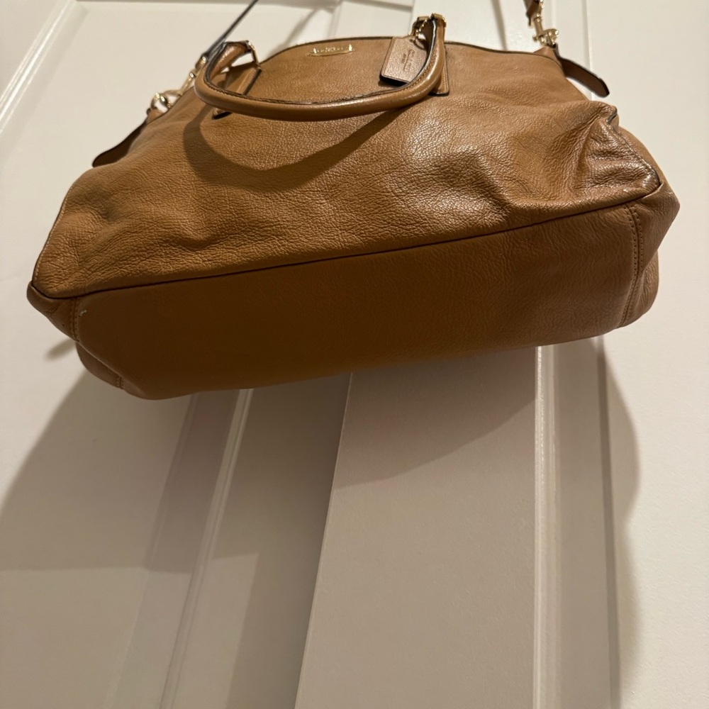 Coach Morgan Pebbled Leather Satchel Bag Brown - Picture 6 of 13